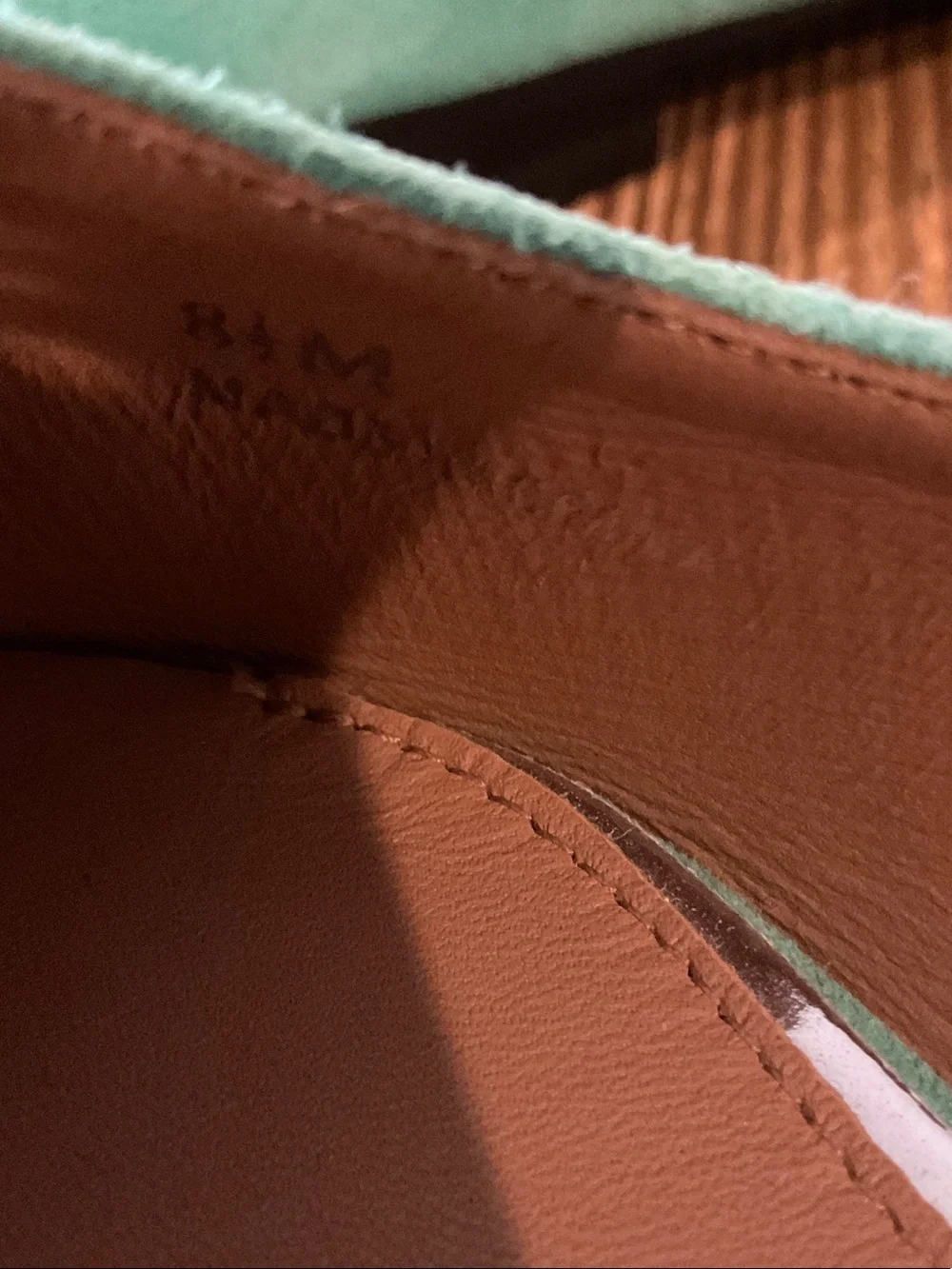 Linda Paolo Turquoise Suede presto pointed toe Flats